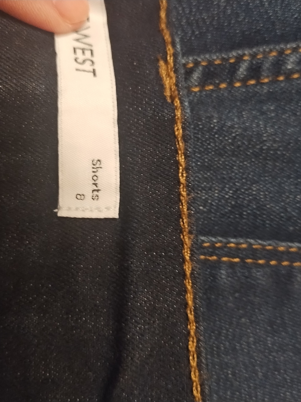 NWOT High-Rise Dark Blue Denim Button-Front Women's Shorts - Picture 4 of 6